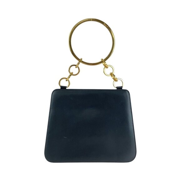 SALVATORE FERRAGAMO Vintage Black Leather Vanity Bag - Picture 1 of 10